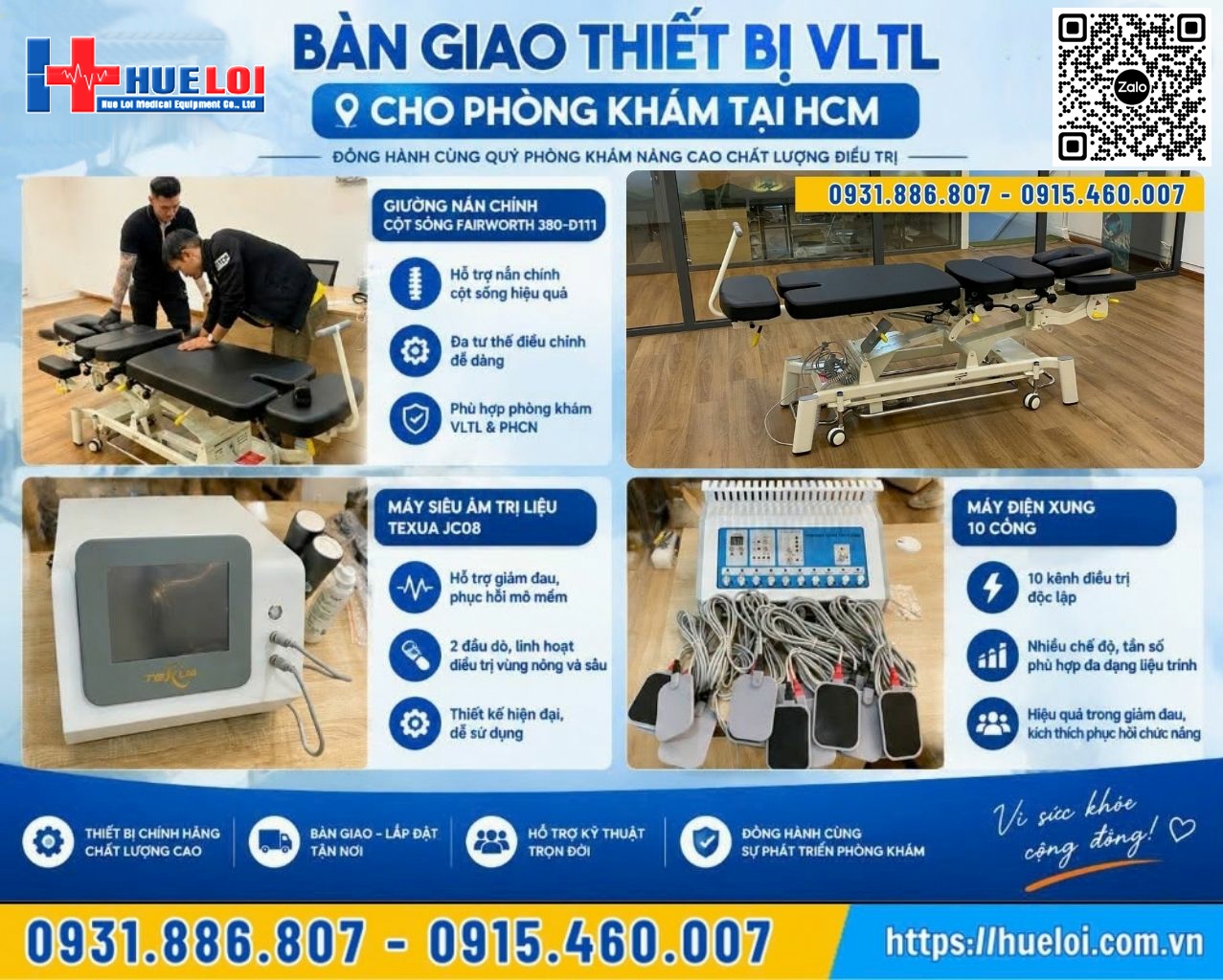 Bàn giao combo máy vật lý trị liệu cho phòng khám tại TP Hồ Chí Minh