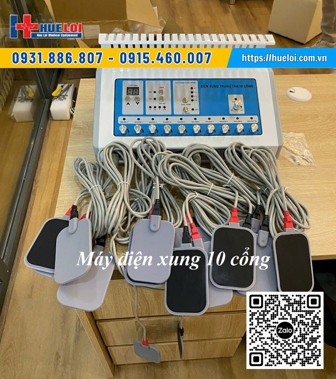 Máy điện xung 10 cổng dùng trong vật lý trị liệu