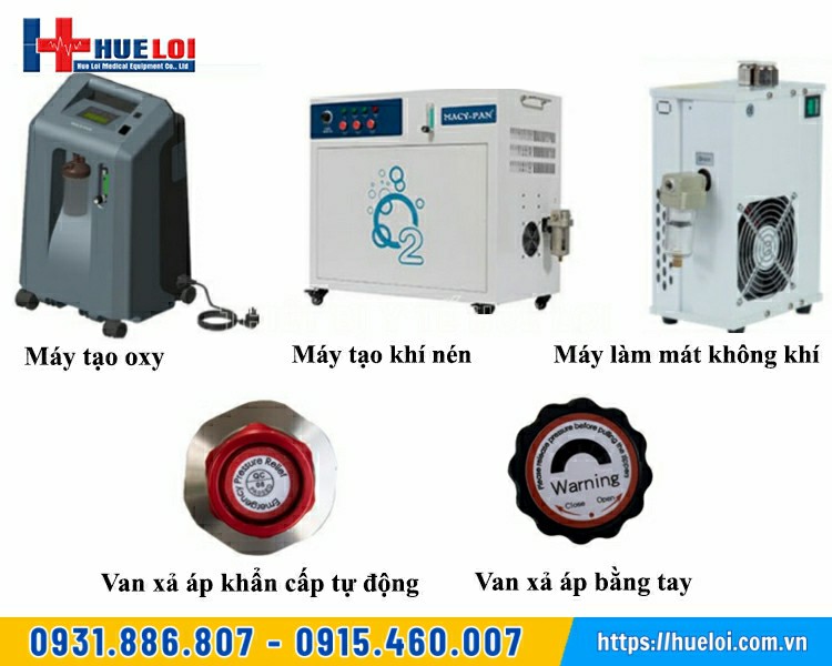 các phụ kiện của bình oxy cao áp
