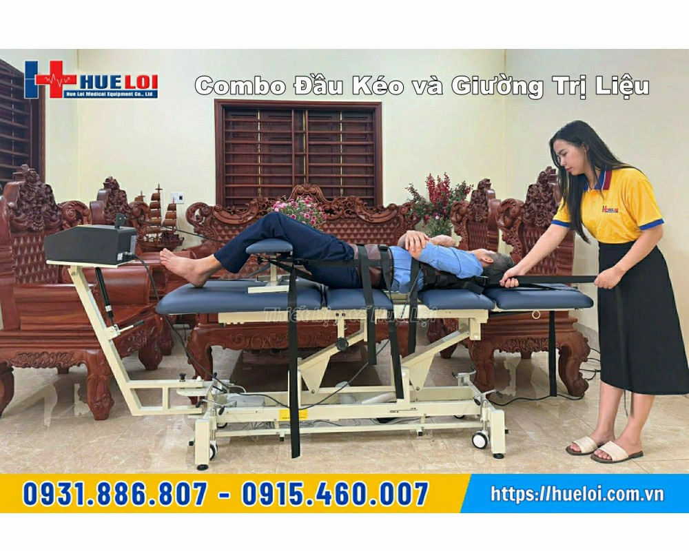 giường kéo giãn cột sống có lực nền