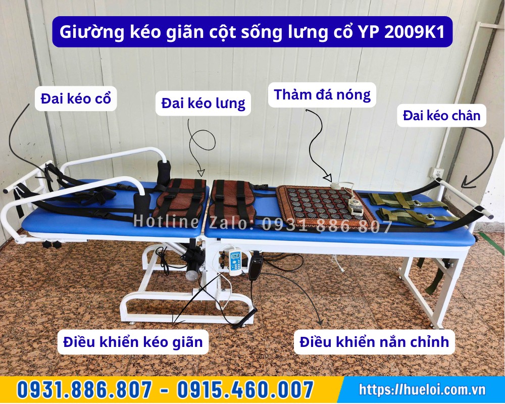 giường kéo giãn cột sống điều trị thoát vị đĩa đệm