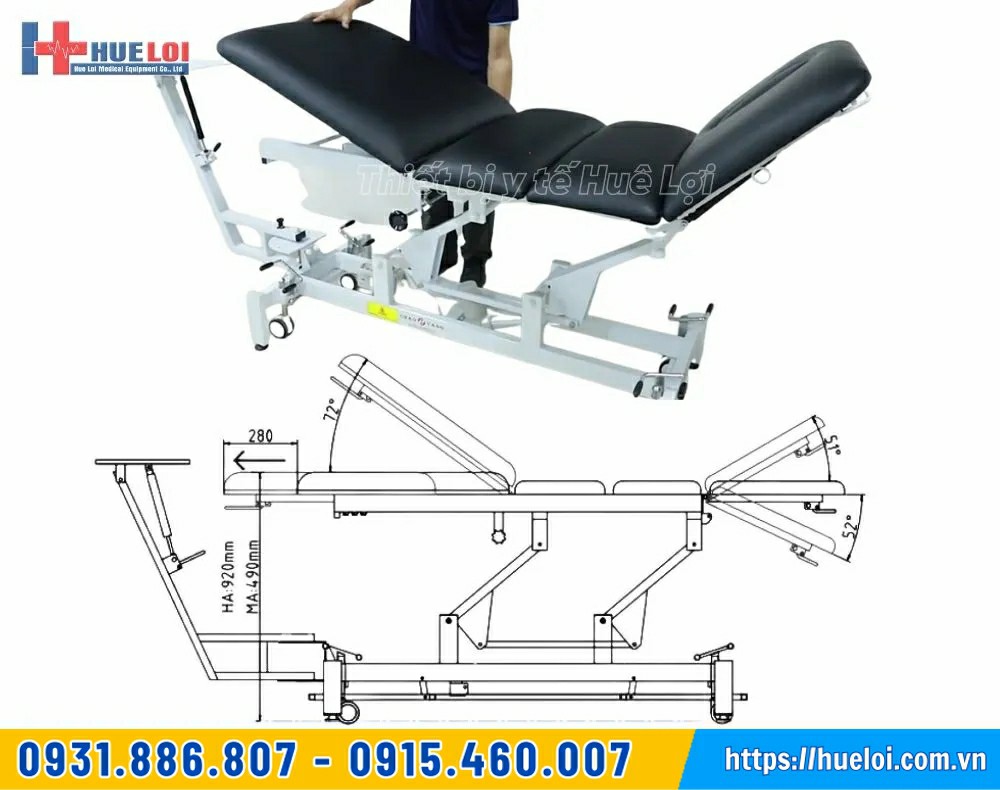 Giường kéo giãn cột sống cao cấp  nâng hạ điện CY-C101F