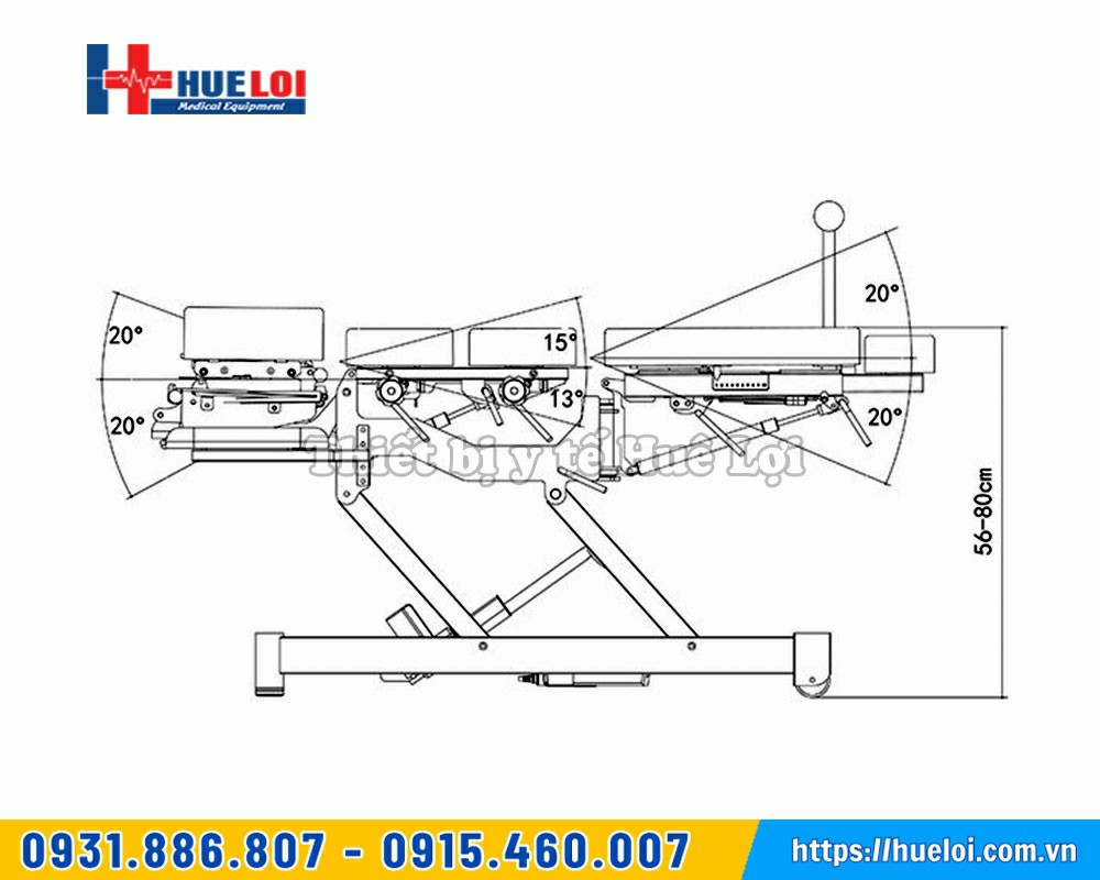 nâng hạ chiều cao thấp của giường tác động cột sống