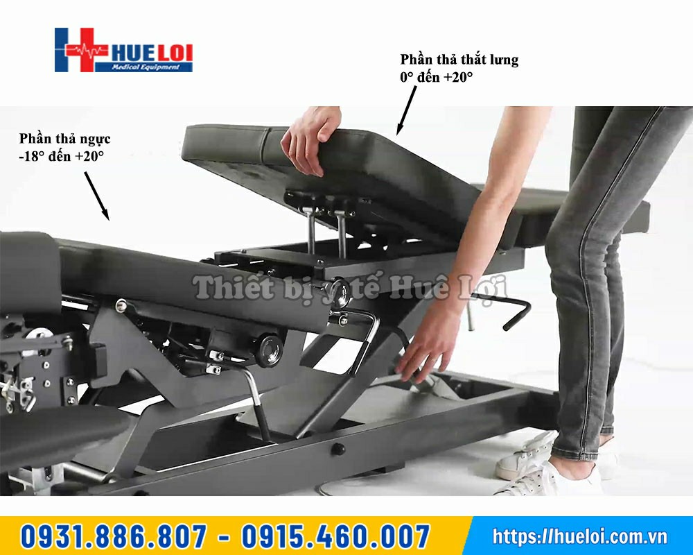 điều chỉnh phần lưng của giường tác động cột sống