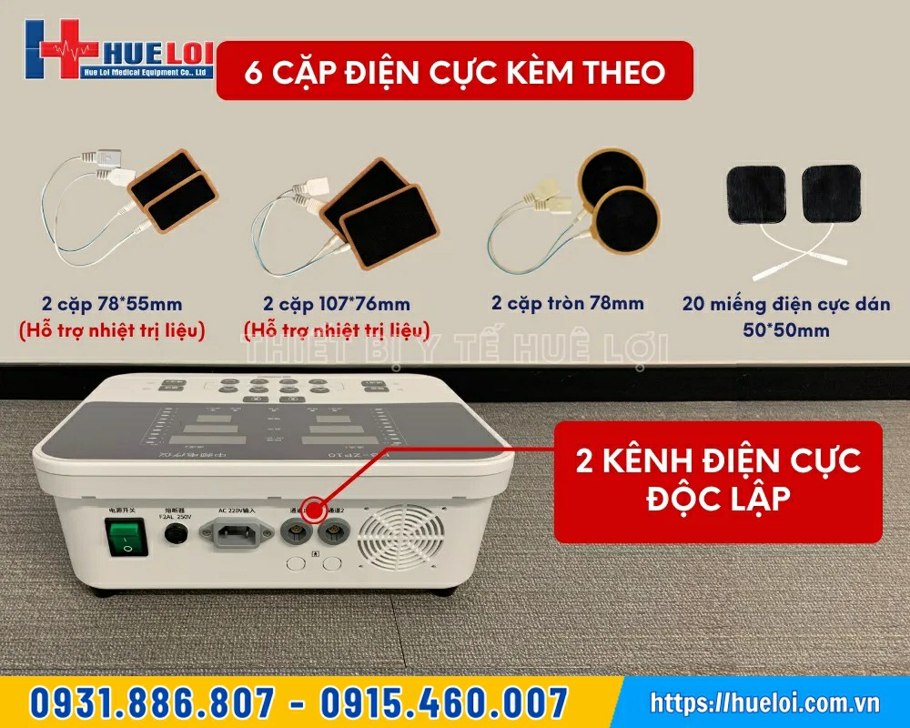phụ kiện của máy điện xung trung tần 2 kênh 