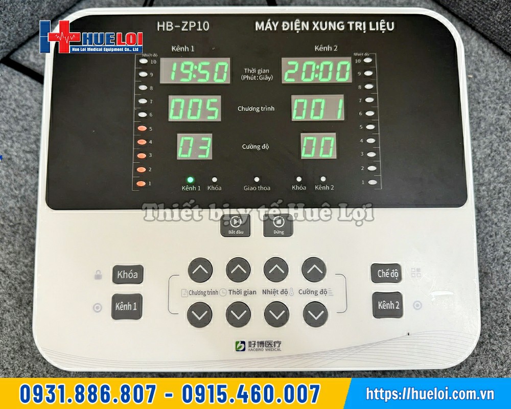 máy điện xung trung tần 2 kênh HB-ZP10