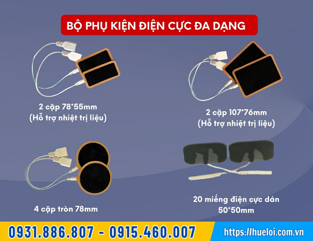 các miếng điện cực của máy điện xung trung tần