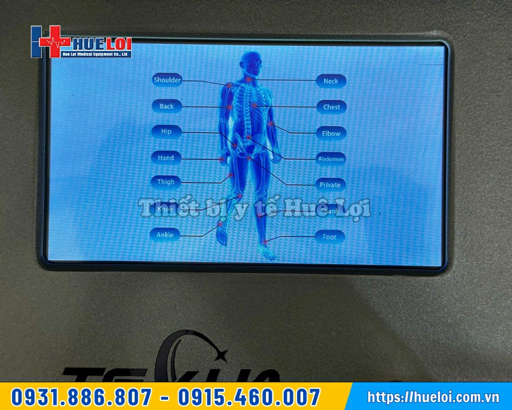 các vùng trị liệu của máy siêu âm trị liệu texua