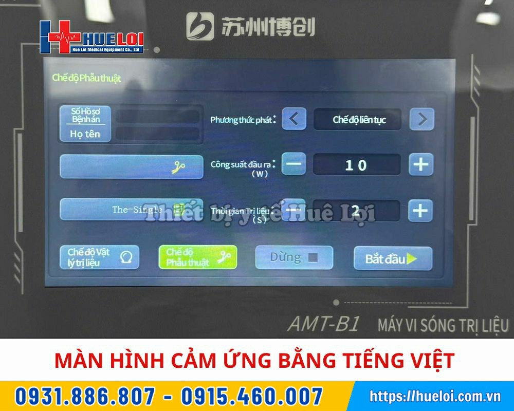 màn hình Máy trị liệu vi sóng AMT Haobro